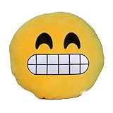 Emoji Comfort Emoji Smiley Round Yellow Emoticon Cushion Stuffed Plush Toy Various Designs (Excited)