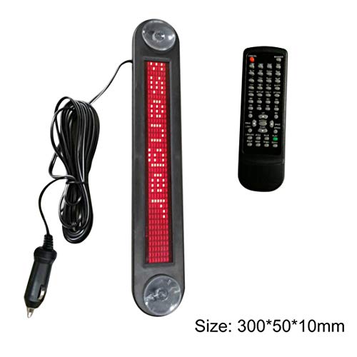 12V LED Car Sign Programmable Scrolling Red Message Sign Board with Remote Control Mini Advertising LED Screen 7x40 Dots