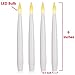 Akari 4 Set Smooth 6 inch high White Flickering LED Flameless Candles Indoor Outdoor Battery Festive Occasions Centerpieces Table Settings Weddings Birthday Parties