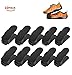 Shoe Slot Plastic Adjustable Space Saver Shoe Rack Organizer-Set of 10 Black