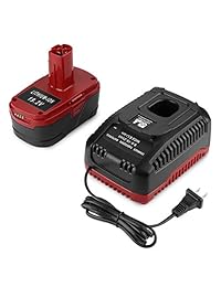Antrobut - Batería de repuesto de litio para Craftsman C3 XCP 19,2 V, batería 130279005 1323903 + cargador de batería para Craftsman C3 9,6 V y Craftsman C3 19,2 V, Ni-Cd y batería de iones de litio