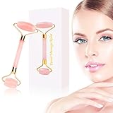 MANGZ Jade Roller Massager for Face Anti-Aging Wrinkle Jade Facial Roller 100% Natural Rose Quartz Slimming Tool for Face Eyes Neck Massage Rejuvenate Skin