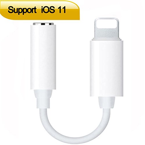 Lightning to 3.5mm Headphone Jack Adapter for iPhone X/8/8 Plus/7/7 Plus iPhone6S/6/iPod/iPad. Aux Converter Earphone Jack Adapter Accessories Support iOS 10.3/11 and Later.