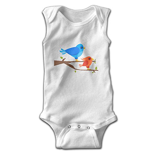 Michael Conti Cute Bird Pattern Sleeveless Baby Romper Cotton Infant Playsuit Boys Girls