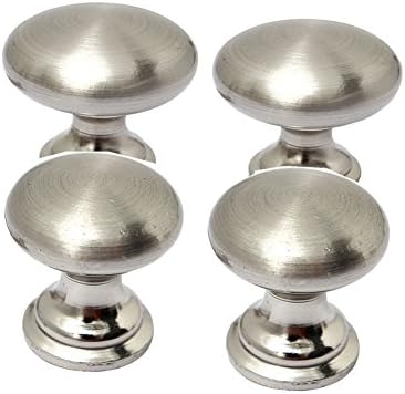 Windspeed 4 Pack of Simple Round Door Knobs and Pulls for Cabinet / Girls Dresser / Kids Cupboard / Kitchen Drawer Handles with Hardware Attached, Stainless Steel (30mm)