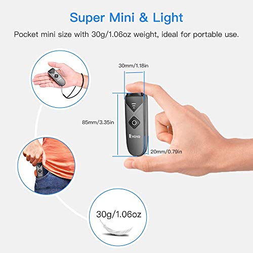 Eyoyo Bluetooth 2D&1D Barcode Scanner, Portable Wireless Mini Barcode Reader with 2.4G Wireless/Bluetooth/USB Wired Connection QR Code Scanner Compatible with Pad, Phone, Android, Tablet PC