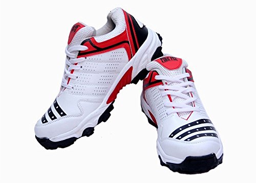 C&W Men's White Batting Cricket Shoe All Rounder with Imported Sole (8 US)