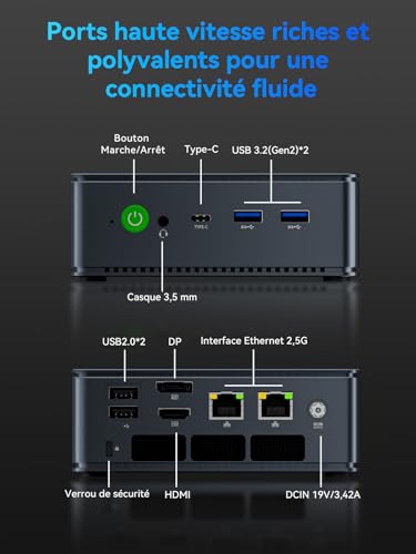 GMKtec [3 Years Cover AMD Mini PC Ryzen 7 7730U (Beats 7430U/5825U, 8C/16T up to 4.5GHz) M5 Ultra Micro PC 32GB DDR4 512GB M.2 SSD, with WiFi6E, 2 x 2.5G LAN, Triple 4K Screen, USB C for Gamer