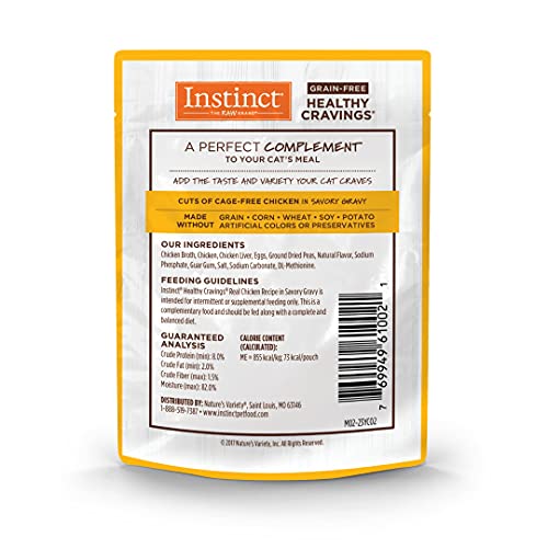 INSTINCT HEALTHY CRAVINGS GRAIN FREE REAL CHICKEN RECIPE NATURAL WET CAT FOOD TOPPER BY NATURE’S VARIETY, 3 OZ (PACK OF 24)