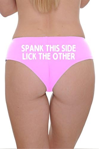Women's Booty Boy Shorts Spank This Side, Lick The Other: LIGHT PINK (Medium)