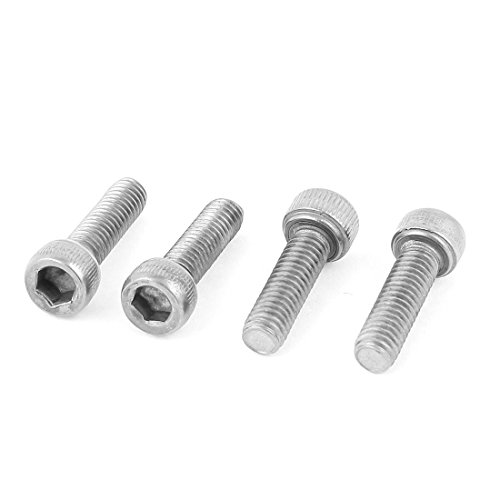 M6 x 20mm 1mm Pitch Bolt Base Stainless Steel Hex Socket Screw 4pcs