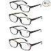 K KENZHOU Reading Glasses 4 Pack for Men & Women Readers with Spring Hinge for reading