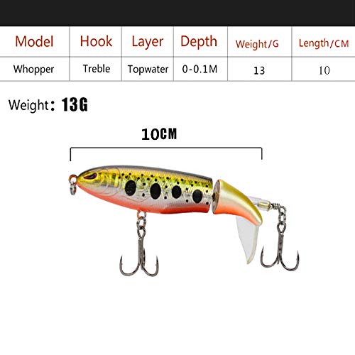 Fdswuzf 5pcs Flottant Leurre De Pêche Ensemble, 10cm Crochet De Pêche Flottant Queue Tournante Pêche Appât Appât…