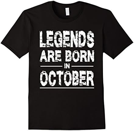 Men's Legends Are Born In October T-shirt Medium Black