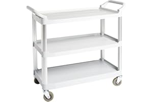 Amazon Basics 3 Shelves Utility Cart with 400 lbs Loading Capacity, Smooth move, Gray (Previously AmazonCommercial brand)