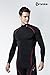 TSLA Men's Mock Long-Sleeved T-Shirt Cool Dry Compression Baselayer Top, Zero Basic(t11) - Black & Red, Large.