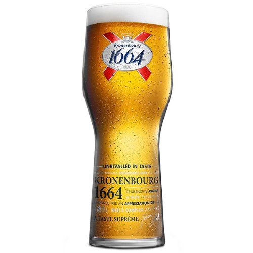 Kronenbourg 1664 Kronenbourg Pint Glasses CE 20oz / 568ml - Set of 4 Beer Glasses