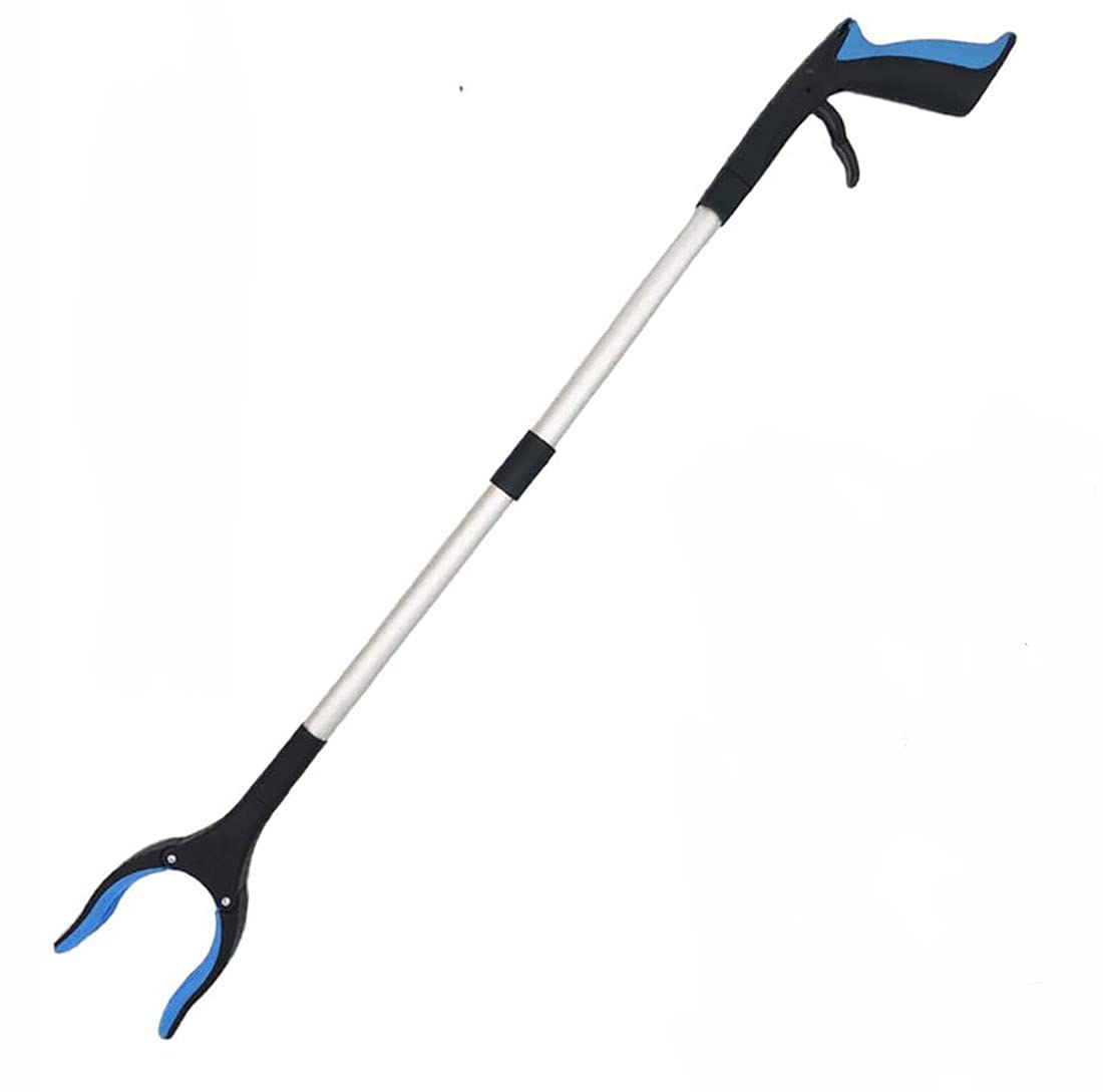 Aptoper Litter Picker, Pick-Up Tool Long Arm Mechanical Grabber Reacher Grab & Grip Rubbish Pick Up Hand Tool,Foldable Lightweight Extender Gripper Tool Long Handy Assist Tool (Blue 1)