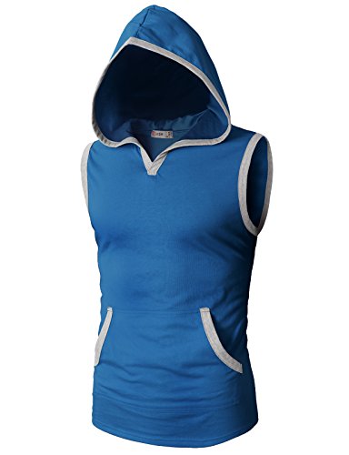 image for H2H Men Active Slim Fit Sleeveless Light Weight Tank Tops with Hoodie 