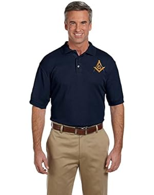 Masonic Embroidered Square & Compass Men's Polo Shirt
