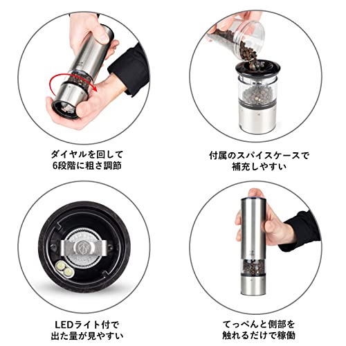 Peugeot Elis Sense USelect Set Salt & Pepper Mill, Large, brushed nickel Pricepulse