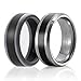 SOLEED Twins - Set of 2-1 Tungsten Wedding Band and 1 Silicone Rubber Wedding Ring For Men, Size 11