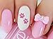 Hot Pink Paw Prints Water Slide Nail Art Decals- Salon Quality!