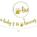 A Baby is Brewing Baby Shower Baby Sprinkle Banner Gender Reveal Party Decoration Diaper Party Decor Pre-strung Gold Glitter Baby Brewing Sign with Beer & Baby Bottle Design
