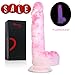 Glowing Realistic Dildo Personal Massager - 7.68 inch Silicone Sex Toy Stick with Fluorescence in The Dark -Best Gift Idea