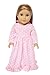Pink Star Nightgown For American Girl Dolls with Matching Hair Ribbon
