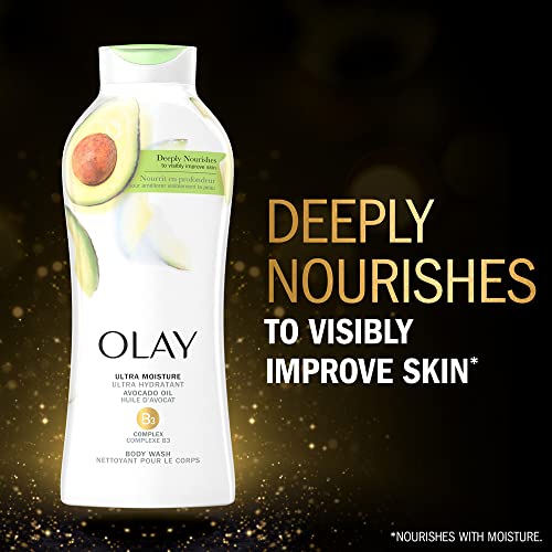 Olay Ultra Moisture Body Wash with B3 and Avocado Oil, 22 Fl Oz (Pack