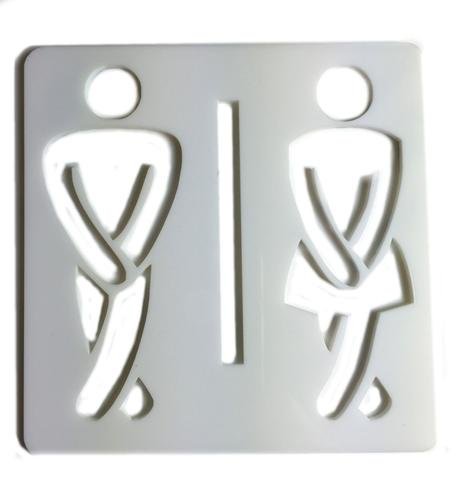 Super Cool Creations Unisex Toilet Door Sign - Crossed Legs - Mirrored - 45 x 45 cm