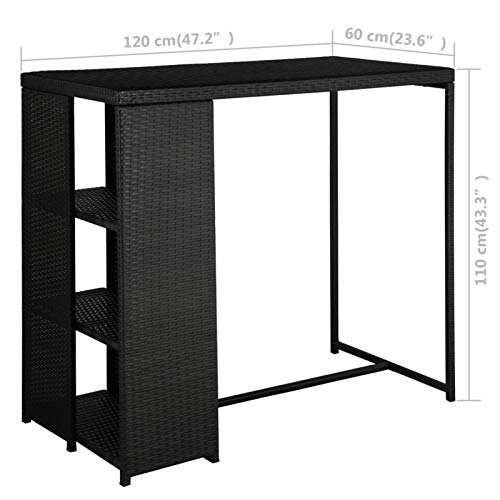 Tidyard Gartenbar Set 5-TLG.Bar-Set mit Kissen Theke Bar Tresen Gartentheke Bartisch Stehtisch Barhocker Barstuhl Barset… – Bild 6