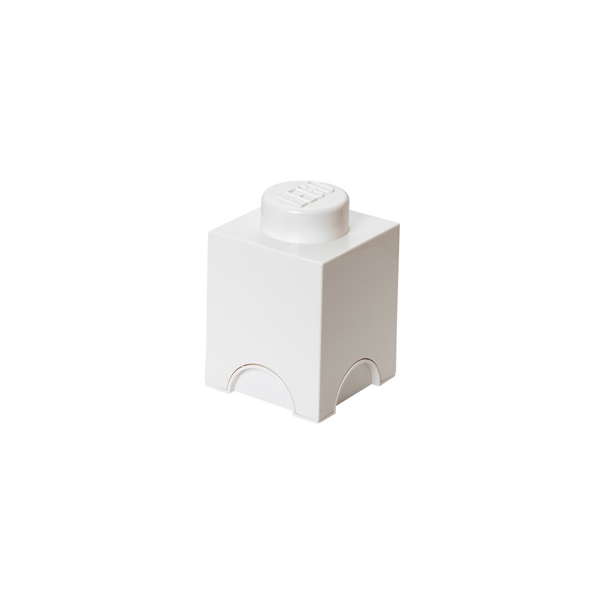LEGO Storage Brick 1 Knob White - Stackable Box With Lid, 1.2L Capacity, for Desk and Room Organization, Toy Storage, Home Decor — image 1