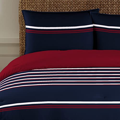 Nautica Queen Comforter Set, Cotton Reversible Bedding with Matching