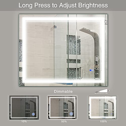 Woodsam 40x32 Inch Large Mirror WallMounted Mirrors with 3 Light