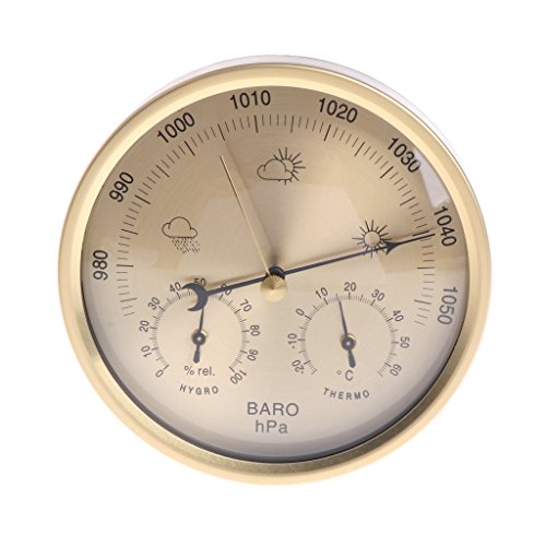 Sixsons 5 Inches Barometer Thermometer Hygrometer Wall Mounted 3-in-1 Household Weather Station (#017)