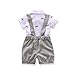 FERENYI US Baby Boys Bowtie Gentleman Romper Jumpsuit Overalls Rompers (0-6 Months, Gray 3)