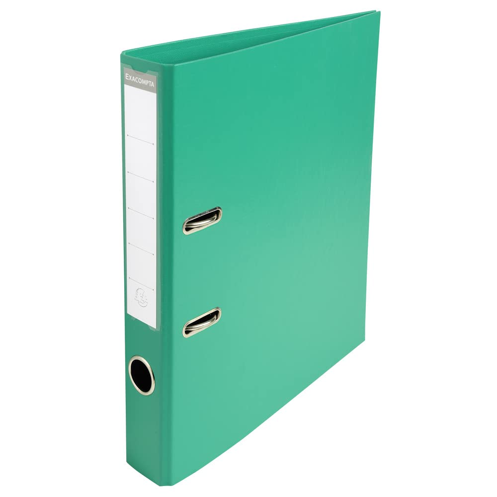 Exacompta - Ref 53543E - Prem'Touch PVC Lever Arch File - 320 x 290mm in Size, 2 Rings, Can Hold A4 Documents, 50mm Spine, 55mm Rings, FSC-Certified - Green Cover