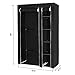 SONGMICS 43 Inch Portable Clothes Closet Wardrobe with Non-woven Fabric and Hanging Rod Quick and Easy to Assemble Black ULSF007