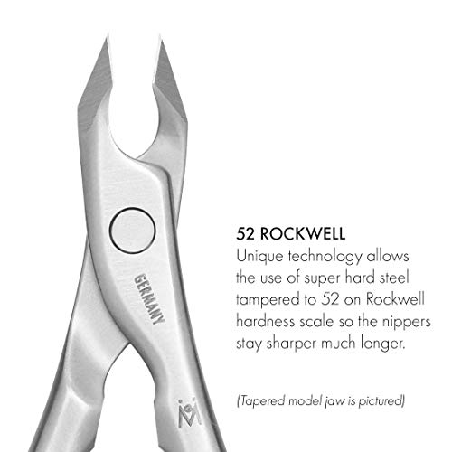 GERMANIKURE Standard Professional Cuticle Trimmer - 1/4 Quarter Jaw Nipper - Ethically Made in Germany - FINOX Stainless Steel Sharp Cuticle Remover in Leather Case - Manicure Tool, r173, 3mm