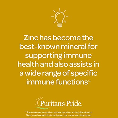 Puritan's Pride Zinc For Acne A Mineral For Immune Sytem Health 100