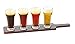 Libbey Craft Brews Beer Flight Glass Set with Wood Carrier, 4 Glasses