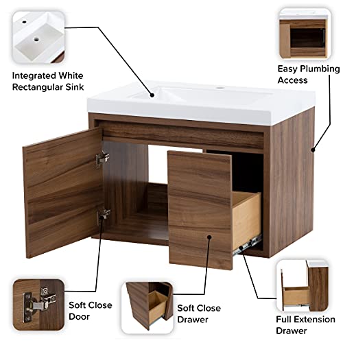 Woodcrafters Home Products Kelby Bathroom Vanity with Sink, 30.5" W x