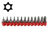McKay Multifunction 13 Pc, Star 6 Point, Security Tamper Proof, Torx Driver Bit Set- Securely screws onto most ¼