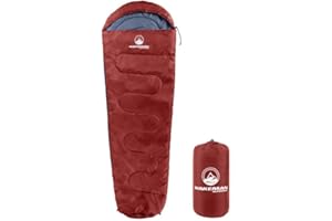 Mummy Sleeping Bag - Adult Cold Weather Sleeping Bag Rated to 25°F - Waterproof with Drawstring Hood - Camping Equipment by Wakeman Outdoors