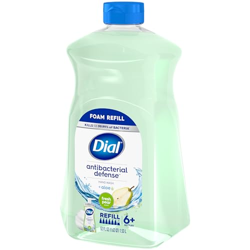 DIAL ANTIBACTERIAL FOAMING HAND SOAP REFILL, FRESH PEAR, 52 FL OZ