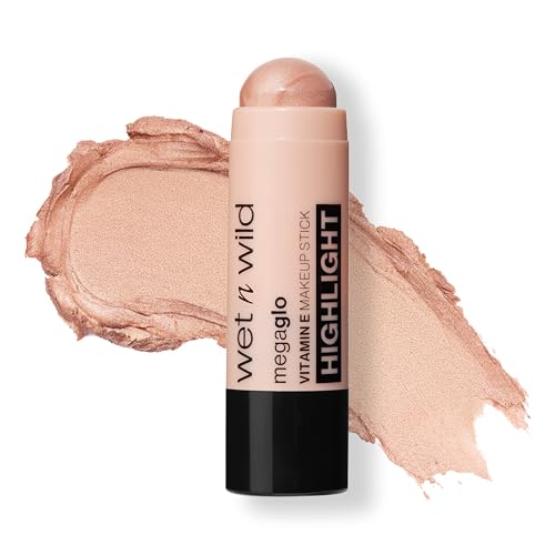 Wet n Wild, Mega Glo Vitamin E Makeup Stick, Multipurpose Highlighter and Bronzer Stick for Eyes, Cheeks and Lips, with Buildable and Blendable Formula, Glitzed Spell