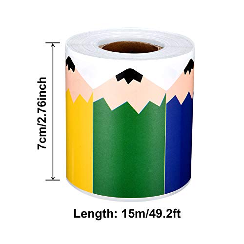 49 Feet Bulletin Board Borders School Themed Decorative Stickers Confetti Teaching Press Border for School Classroom Chalkboard Decoration