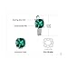 JewelryPalace Cushion Cut 3.1ct Simulated Emerald Clip On Hoop Earrings for Women, Green Gemstone 925 Sterling Silver 14k White Gold Plated Earrings for Women